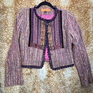 Cynthia Steffe Pink and Purple Striped Blazer